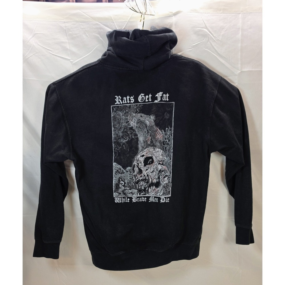 Phaseline Co. Black Hoodie Rats Get Fat While Brave Men Die XL